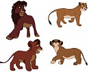 Kovu and Leena with their cubs