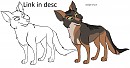 African wolf lineart