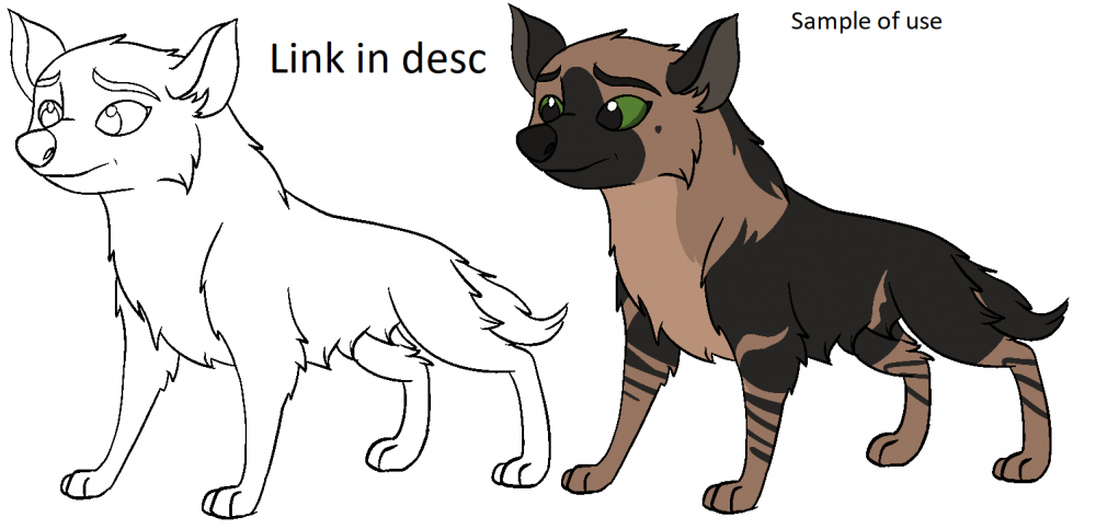 brown hyena lineart