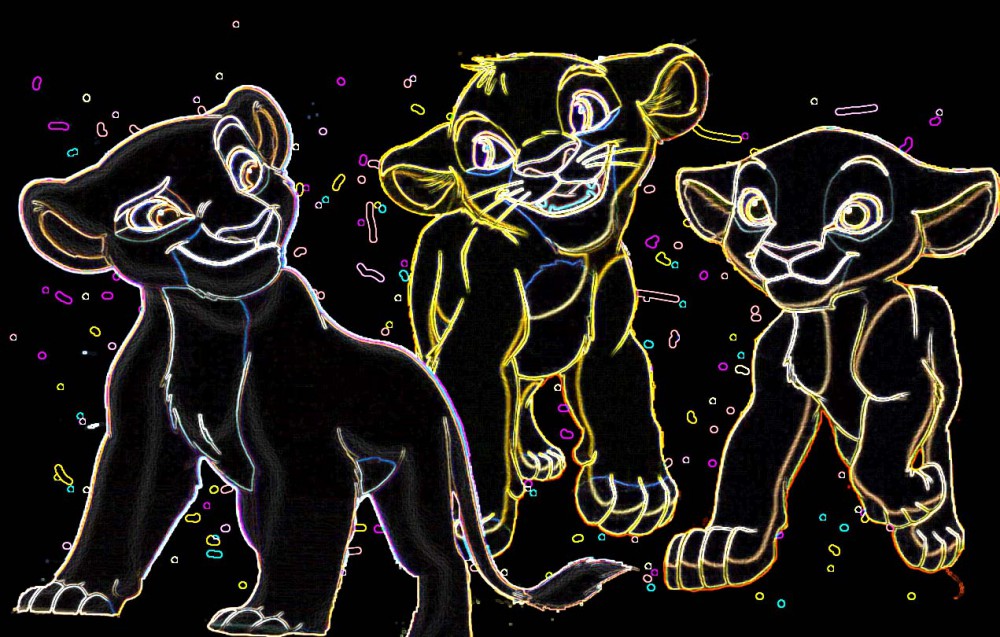 kiara simba et nala en mode disco