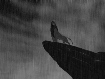 simba dancing in rain