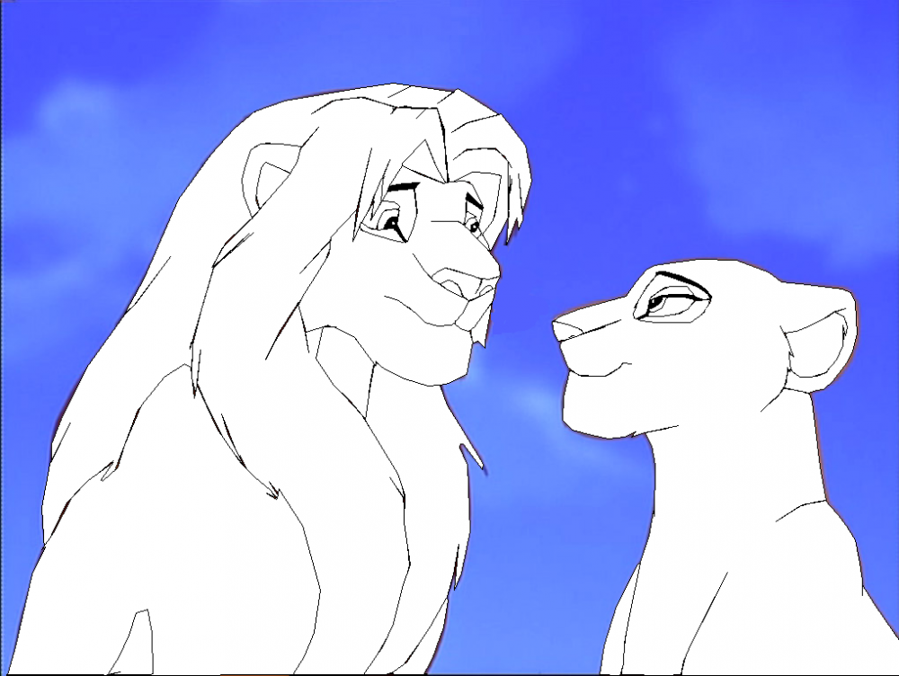 Its a lion couple Lineart