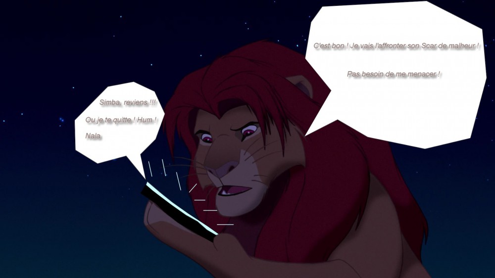 Simba et le téléphone portable