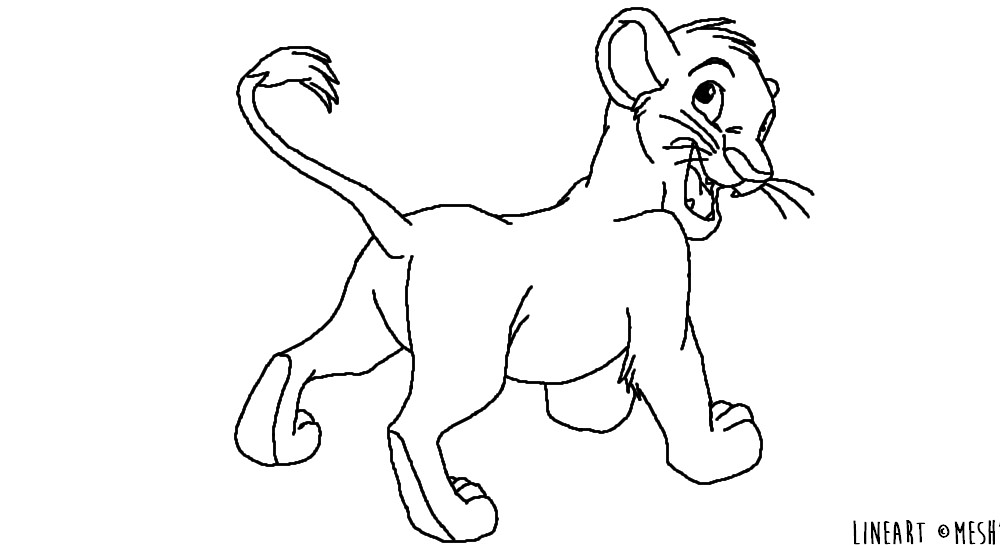 Free Lineart | Lionceau 1