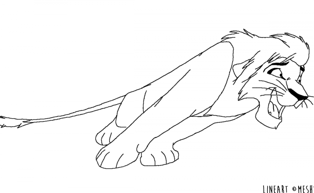 Free Lineart | Lion Prid' 1 