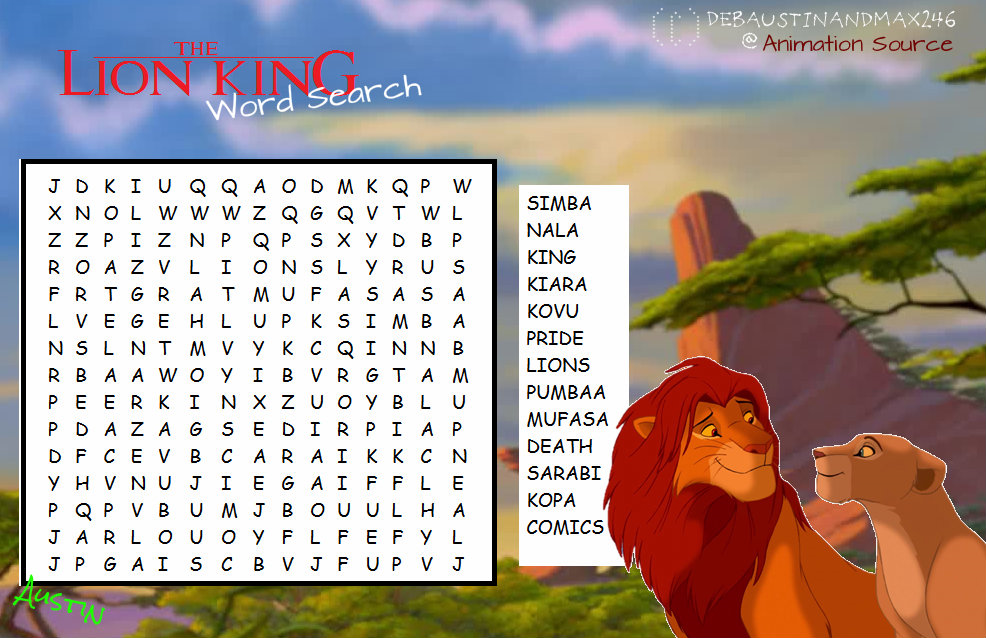Lion King Word Search