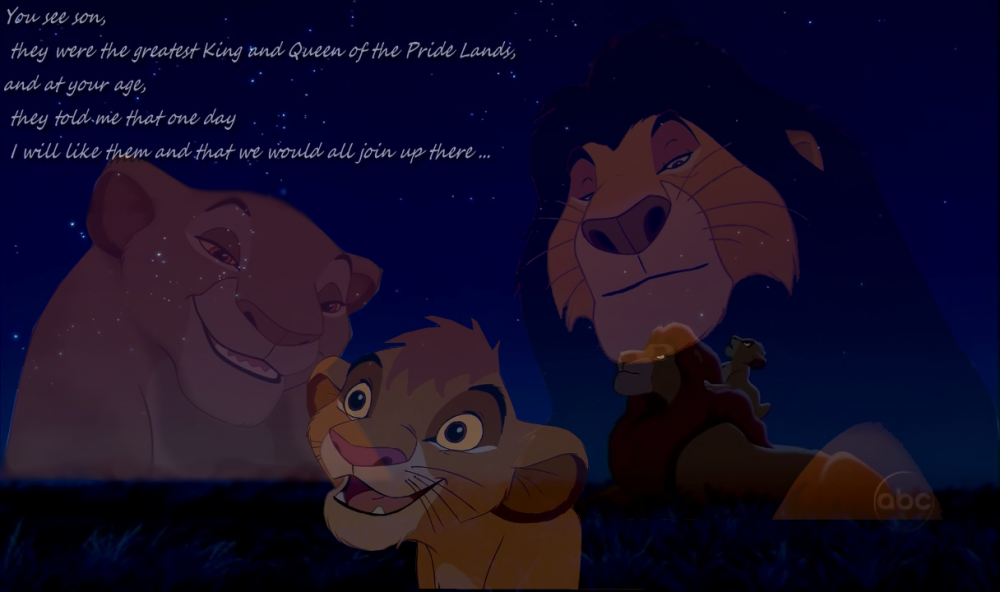 Mufasa and Simba had a talk under the stars...