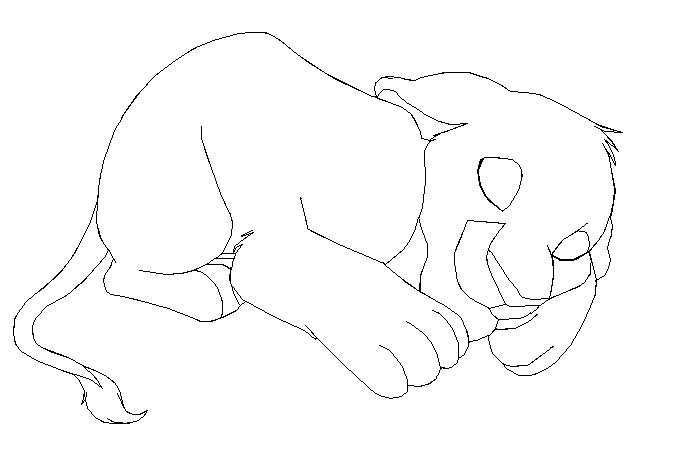 Sleeping cub lineart