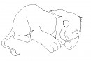 Sleeping cub lineart