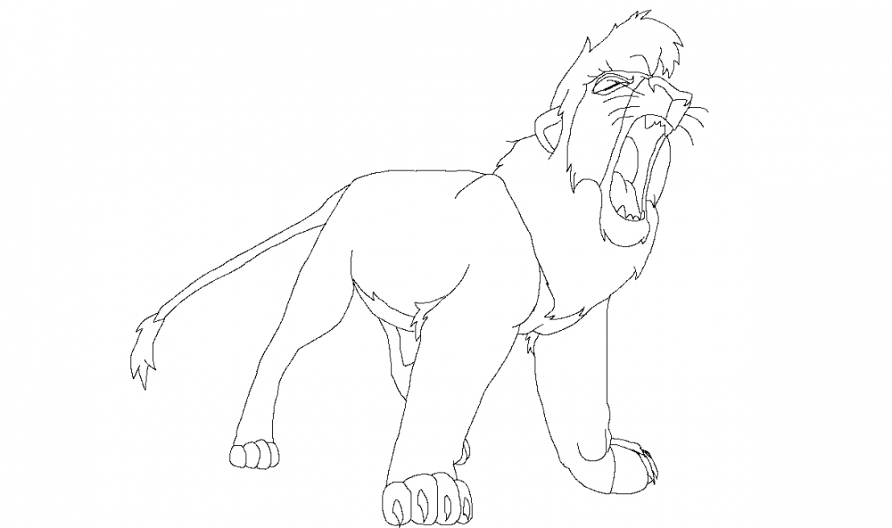 Lineart n° 2: Kovu rugissant