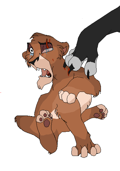 A cub geting a scar  (with shading)