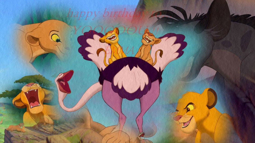 happy birthday to yoooou ! -simba , nala , shenzi