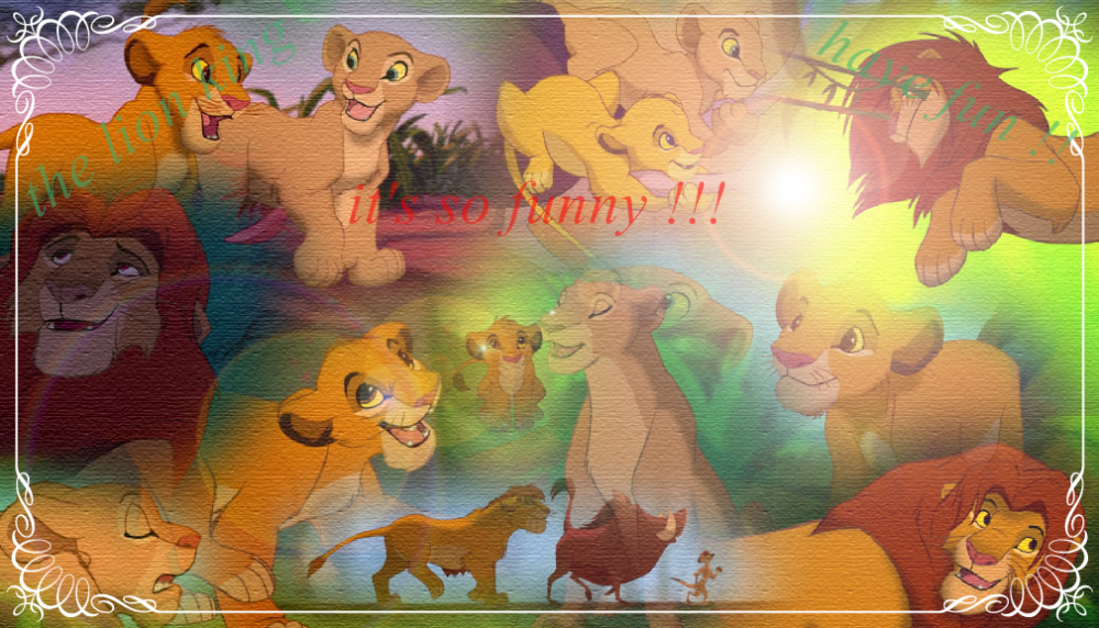 it's so funny ! simba , nala , timon , pumbaa .