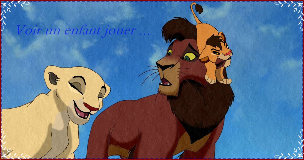 voir un enfant jouer ... aurora , nawily , kovu .