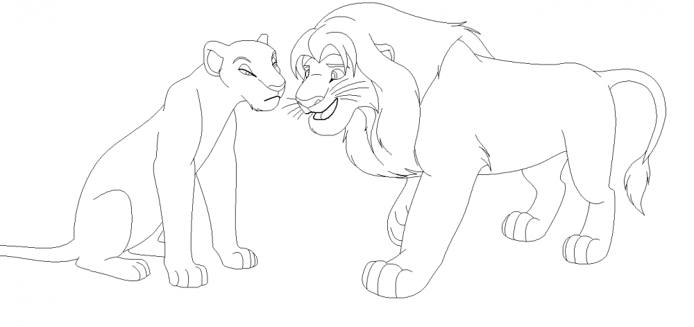 Lion and Lioness Blank Render *FRIENDS ONLY*