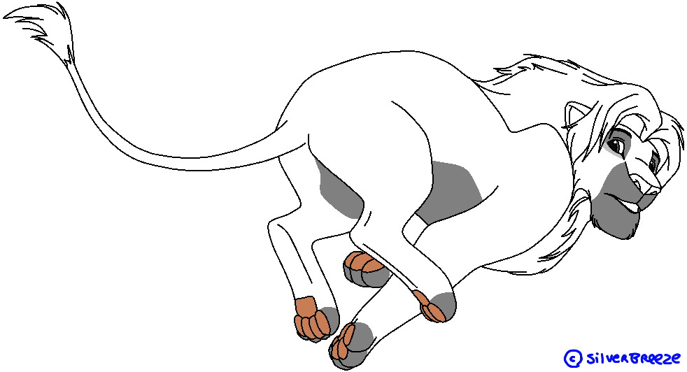 running lion render