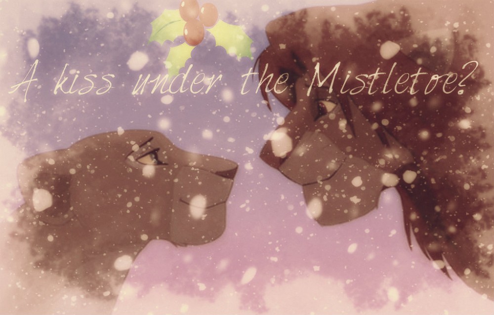 A Kiss Under The Mistletoe? (Christmas Wall Paper)