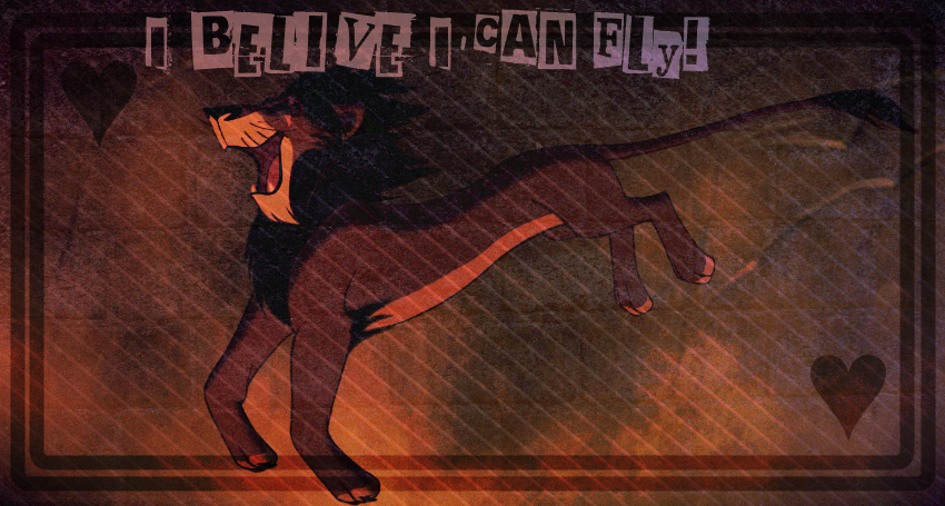 Scar belives he can fly!