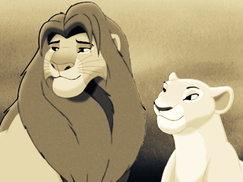 Lined Simba & Nala desktop