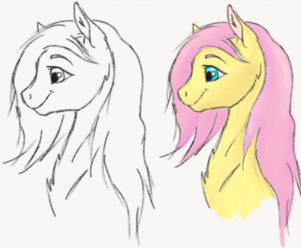 Semi-Realistic Fluttershy-portrait