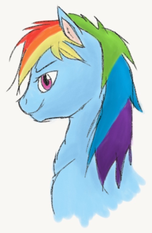 Semi-Realistic Rainbow Dash portrait (cadeau Alex'