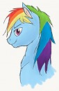 Semi-Realistic Rainbow Dash portrait (cadeau Alex'