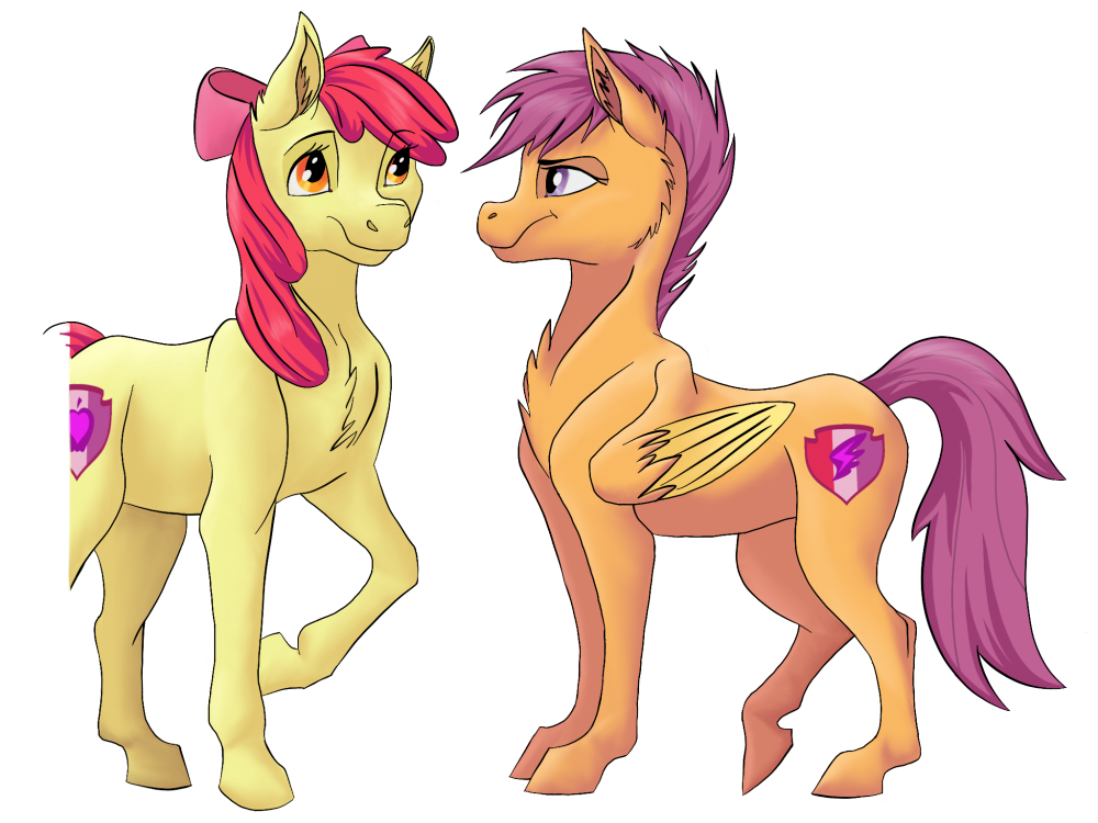 AppleBloom & Scootaloo (colo')