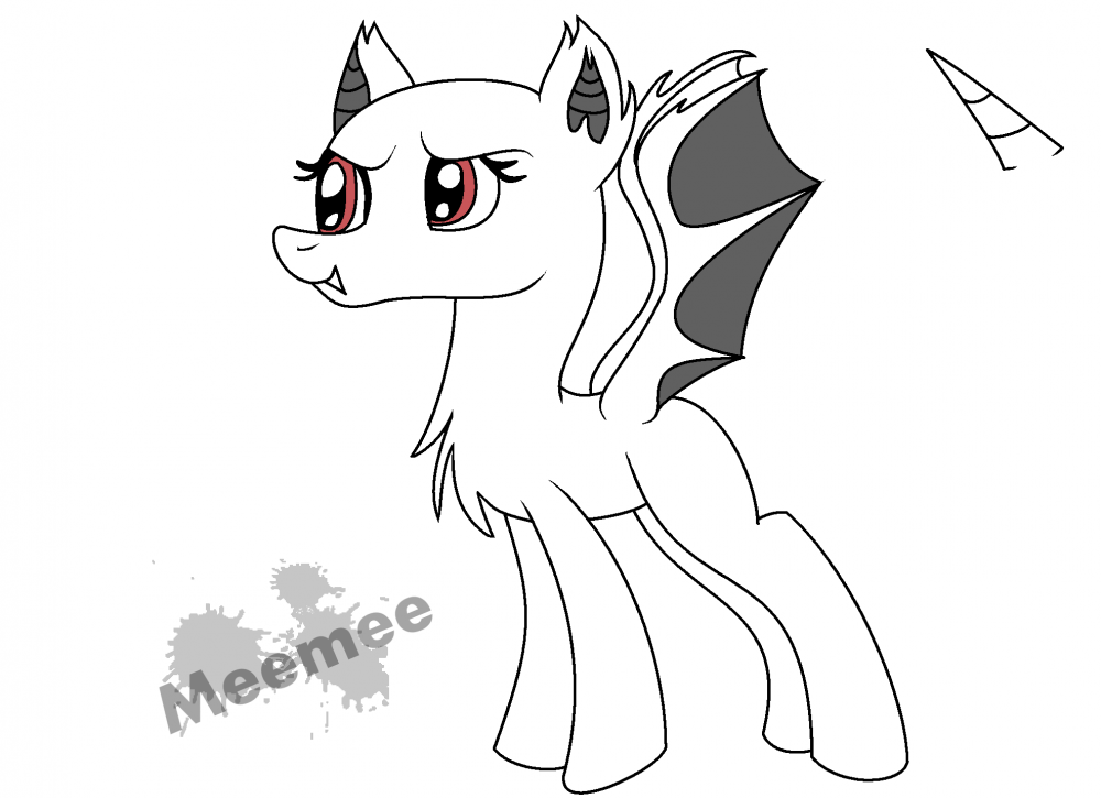 Bat pony line art