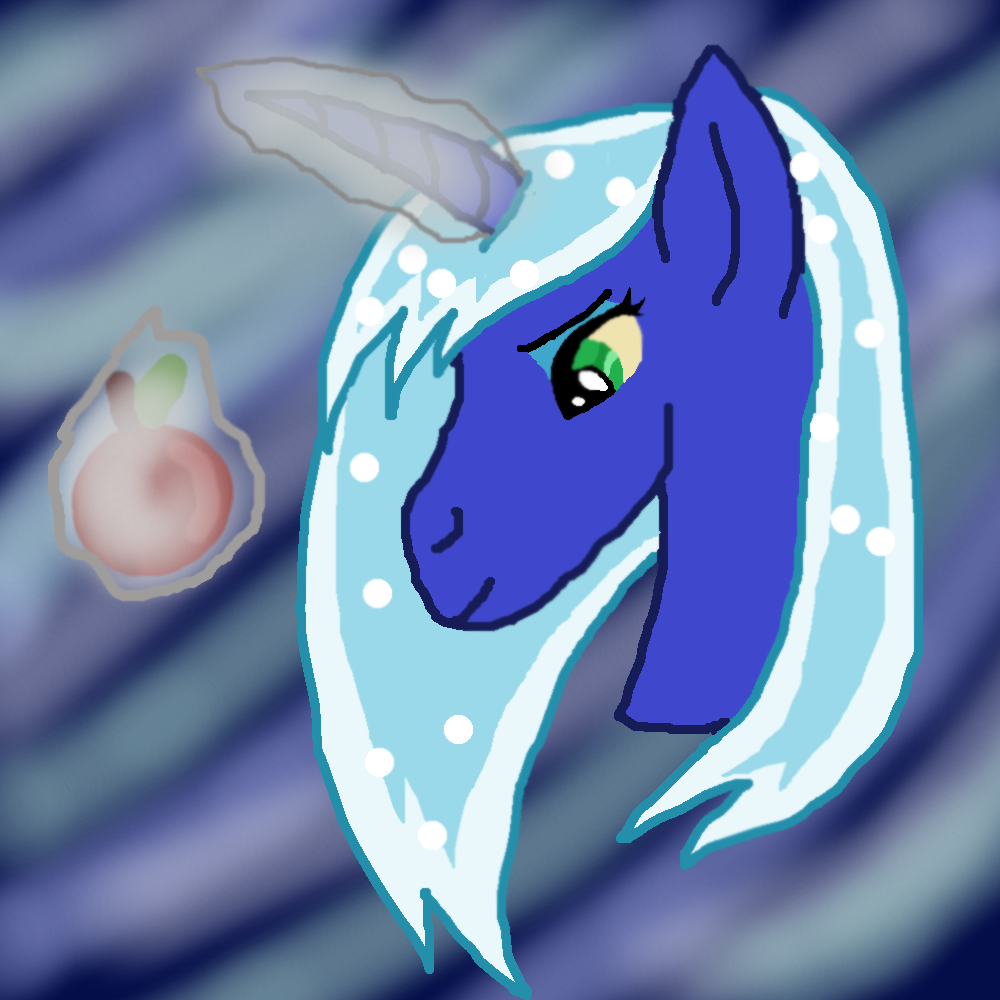 Genderswapped Poseiden with an apple