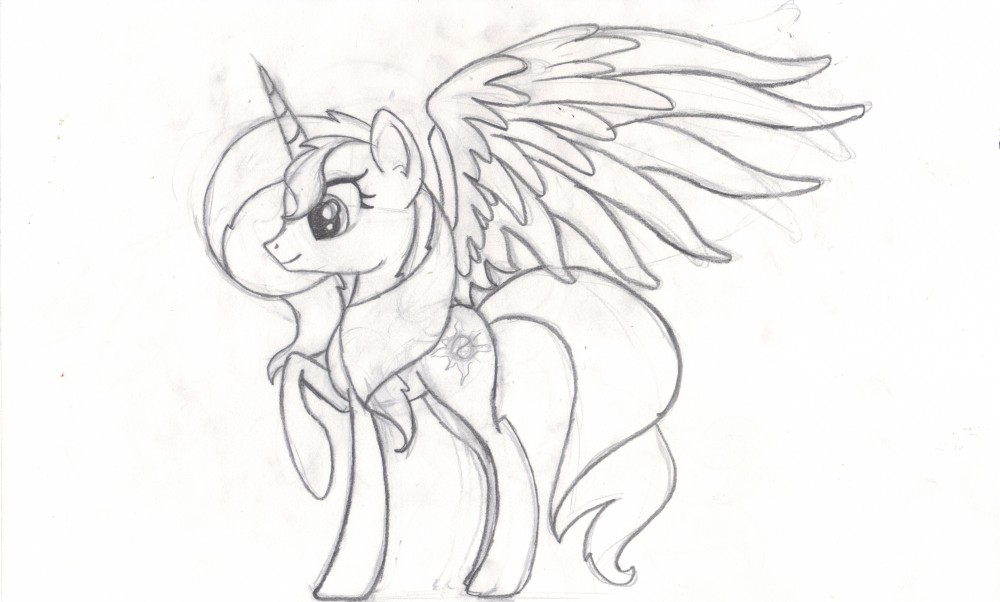 Alicorn Sunset Shimmer (croquis)