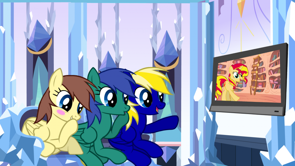 Toto, Flashy and EF watching TV