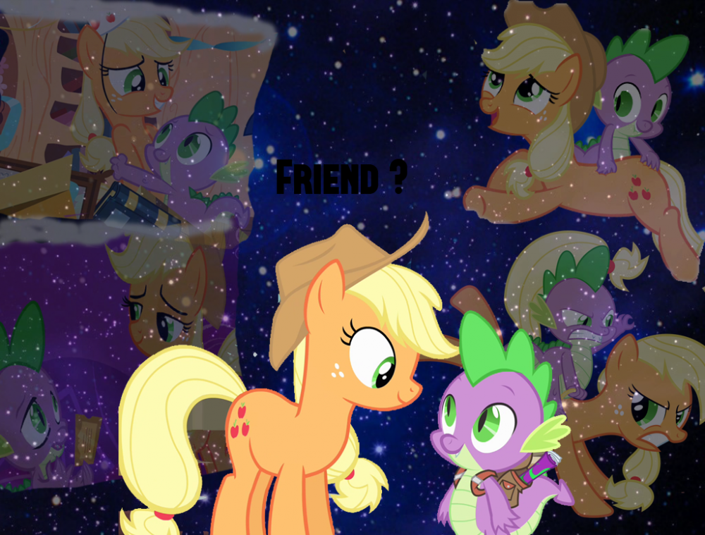 Applejack and Spike - Friend forever <3