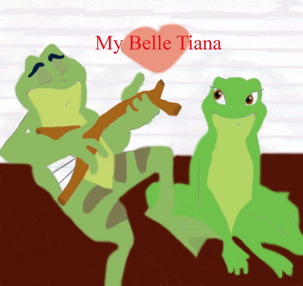 Tiana and Naveen as frogs colored
