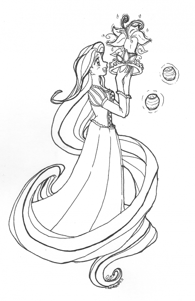 Rapunzel - The Tangled Princess [line-art]