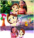 Raiponce, Pascal, Vaiana et Heihei (Pâques)