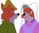 Maid Marion and Robin Hood doodle colored
