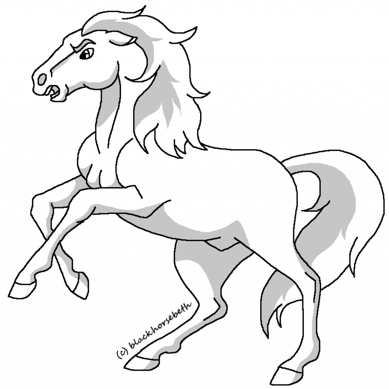 Angry Stallion Lineart