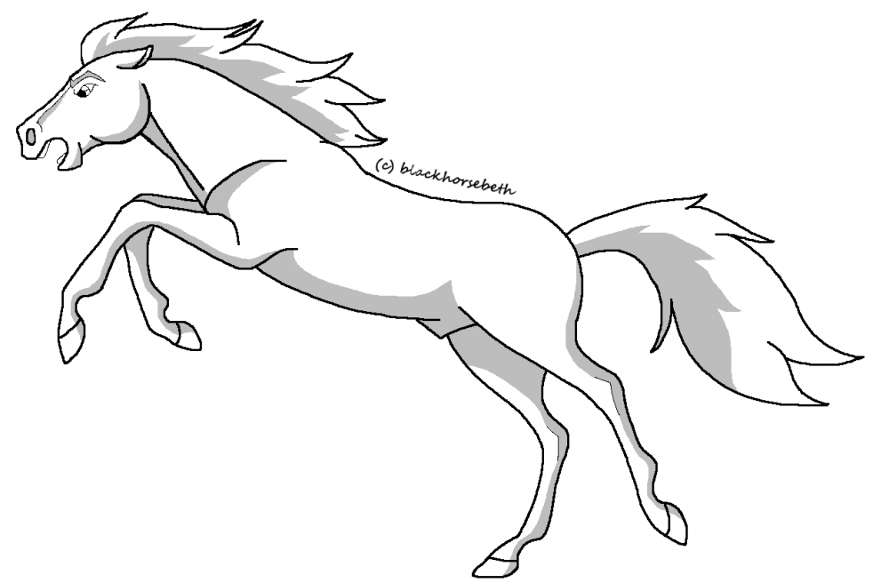 Fighting Stallion lineart