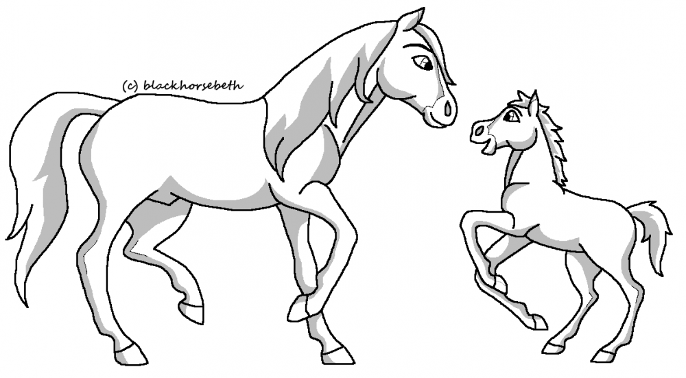 Father and Foal lineart