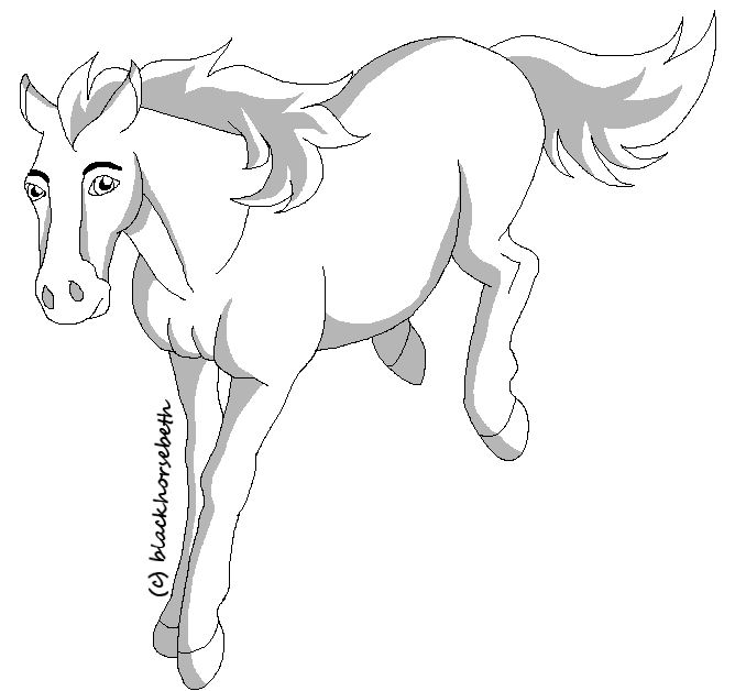 horse 3 lineart