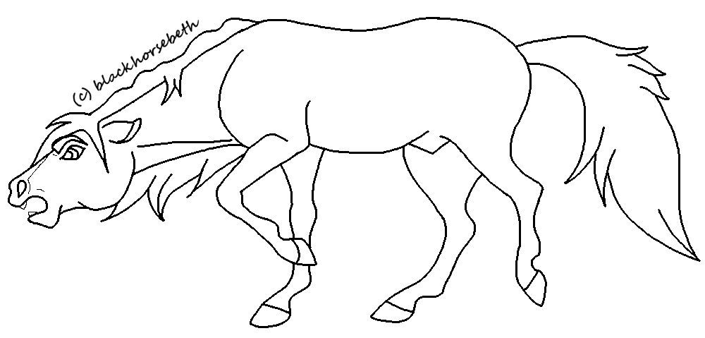 Snaking Stallion Lineart