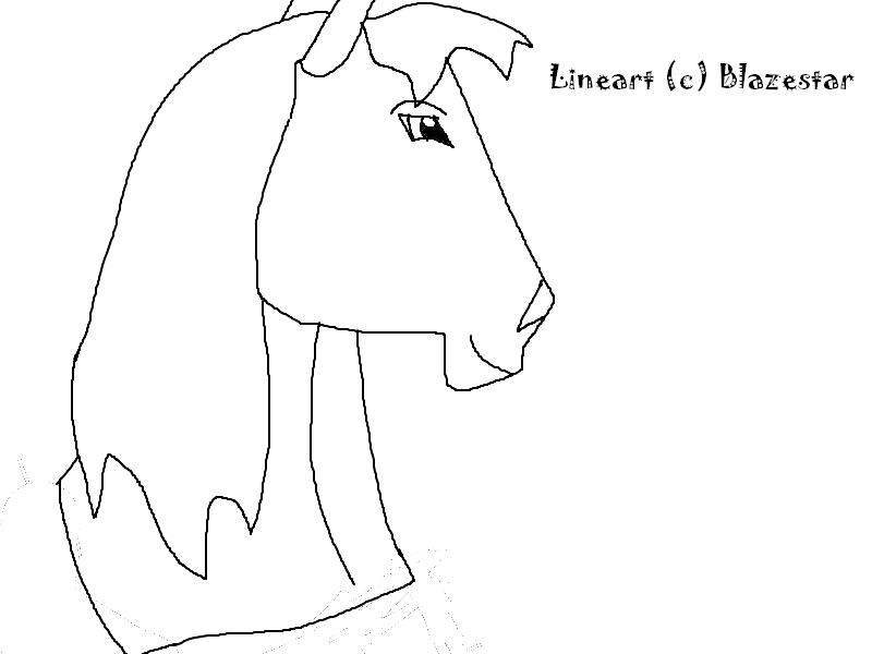 Free horse head lineart
