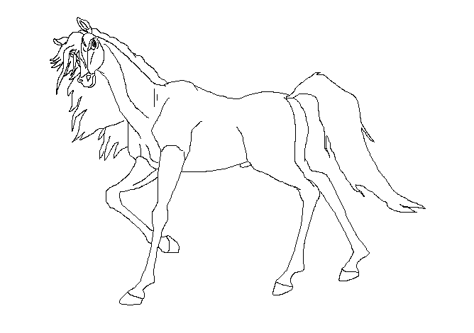Angry stallion lineart