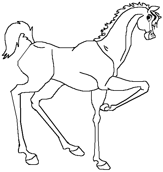 Prancing colt lineart