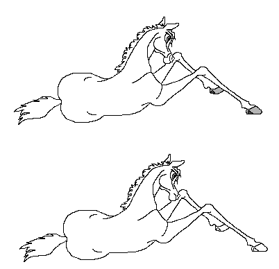 Newborn / 1 year old colt lineart - 2 versions