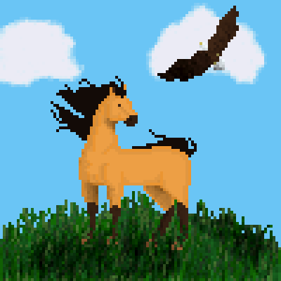 Spirit and Eagle Pixel Art