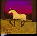 Realistic Spirit foal in autumn