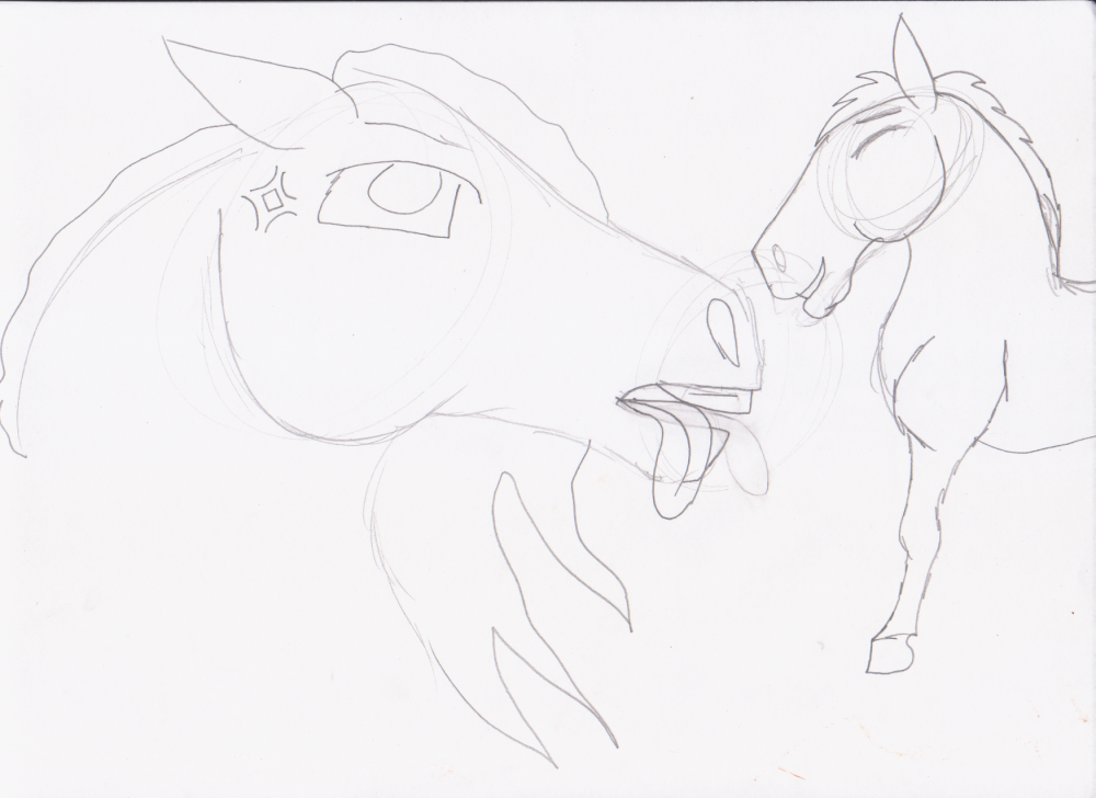 Annoyed horse sketch