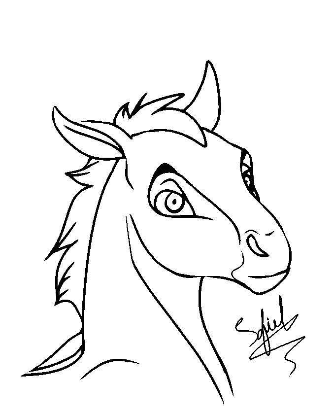 Foal Headshot Lineart