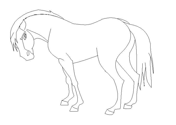 Grumpy stallion lineart